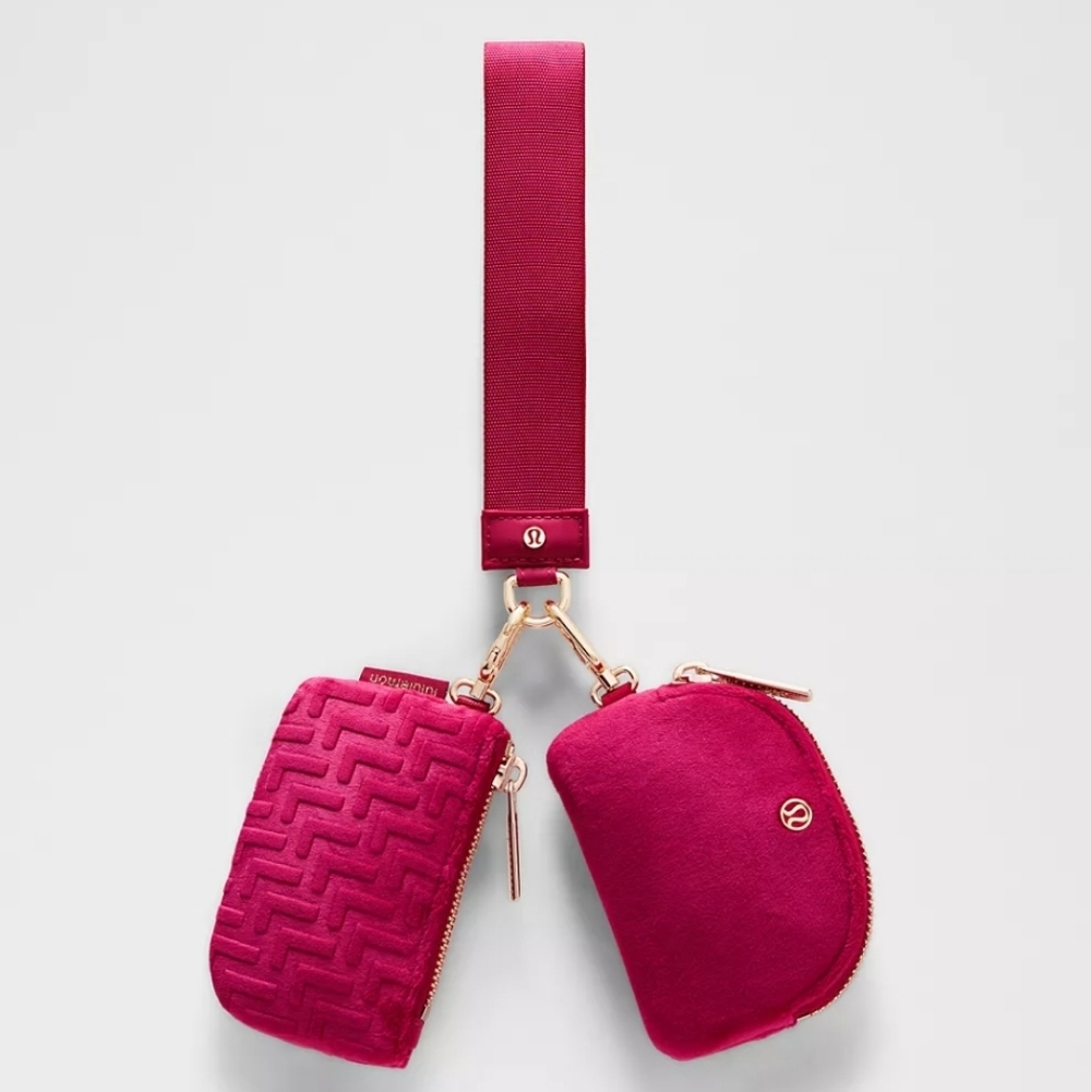 NWT Dual Pouch WristletL Monogram Velvet